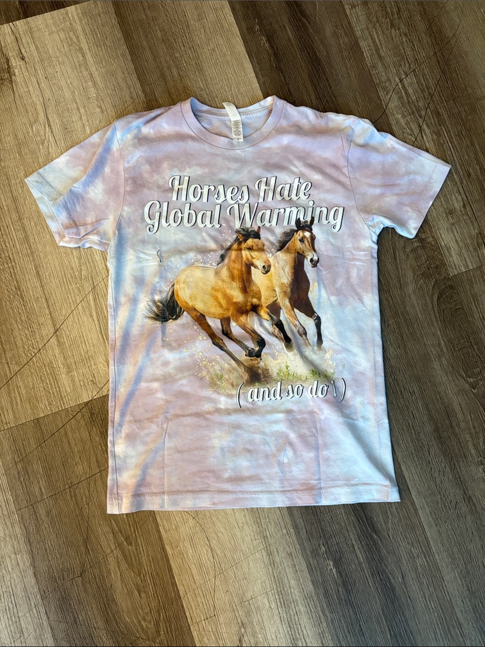Next Level Apparel Horses Pastel Tie-Dye Tee - Pink & Blue. Unisex